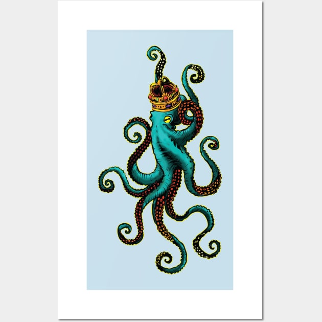 Octopus king crown Wall Art by Mako Design 